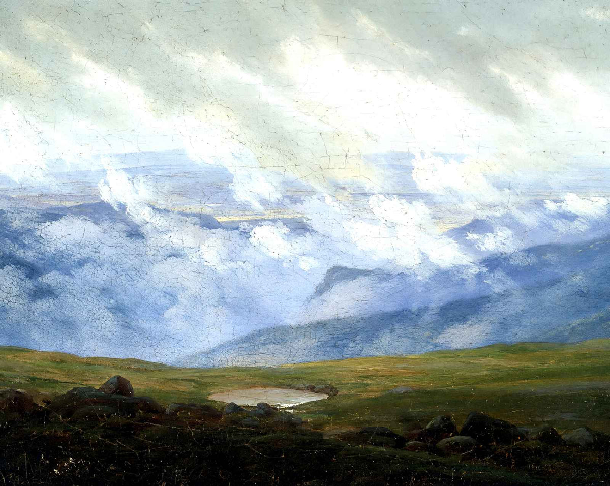 Drifting Clouds painting print by Caspar David Friedrich (1820)