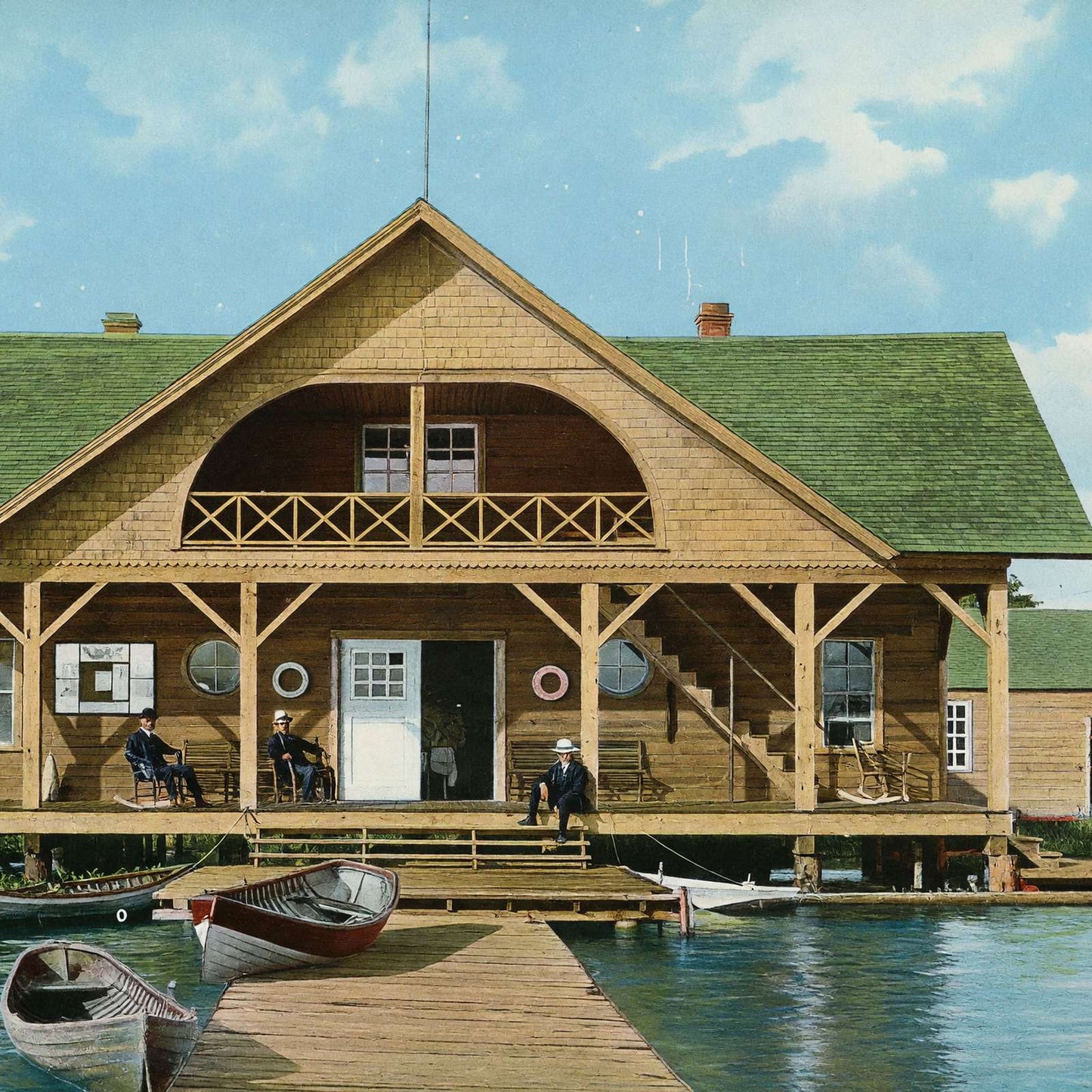 Duluth Yacht Club in 1907 Vintage Print (7 Sizes) - Premium Quality