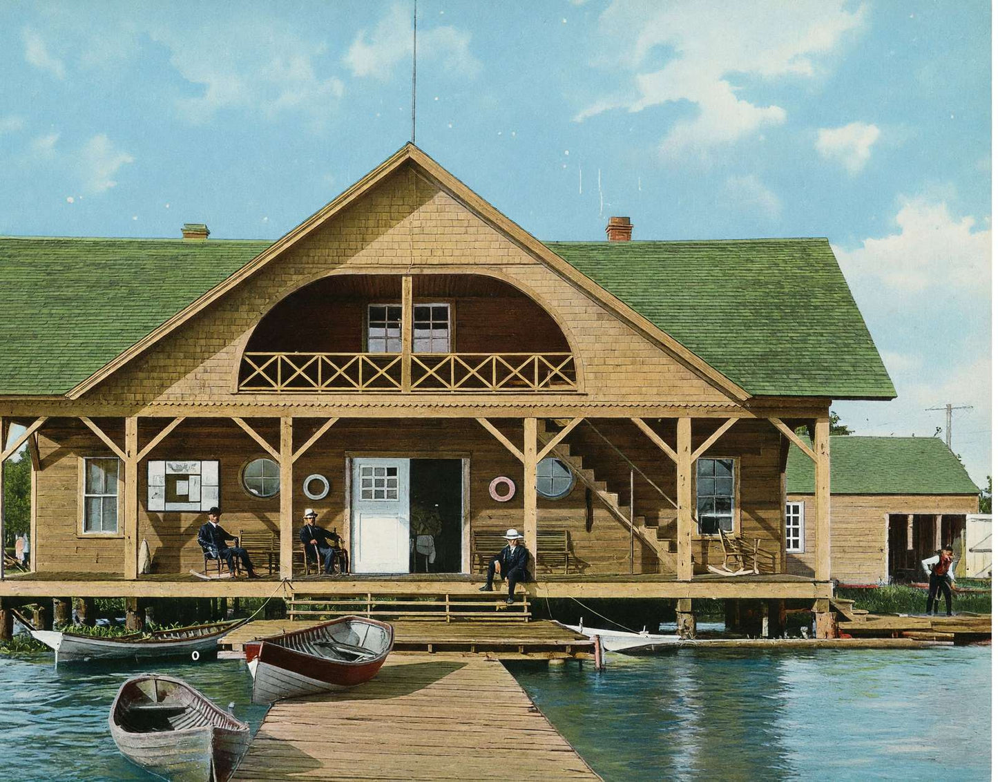 Duluth Yacht Club in 1907 Vintage Print (7 Sizes) - Premium Quality