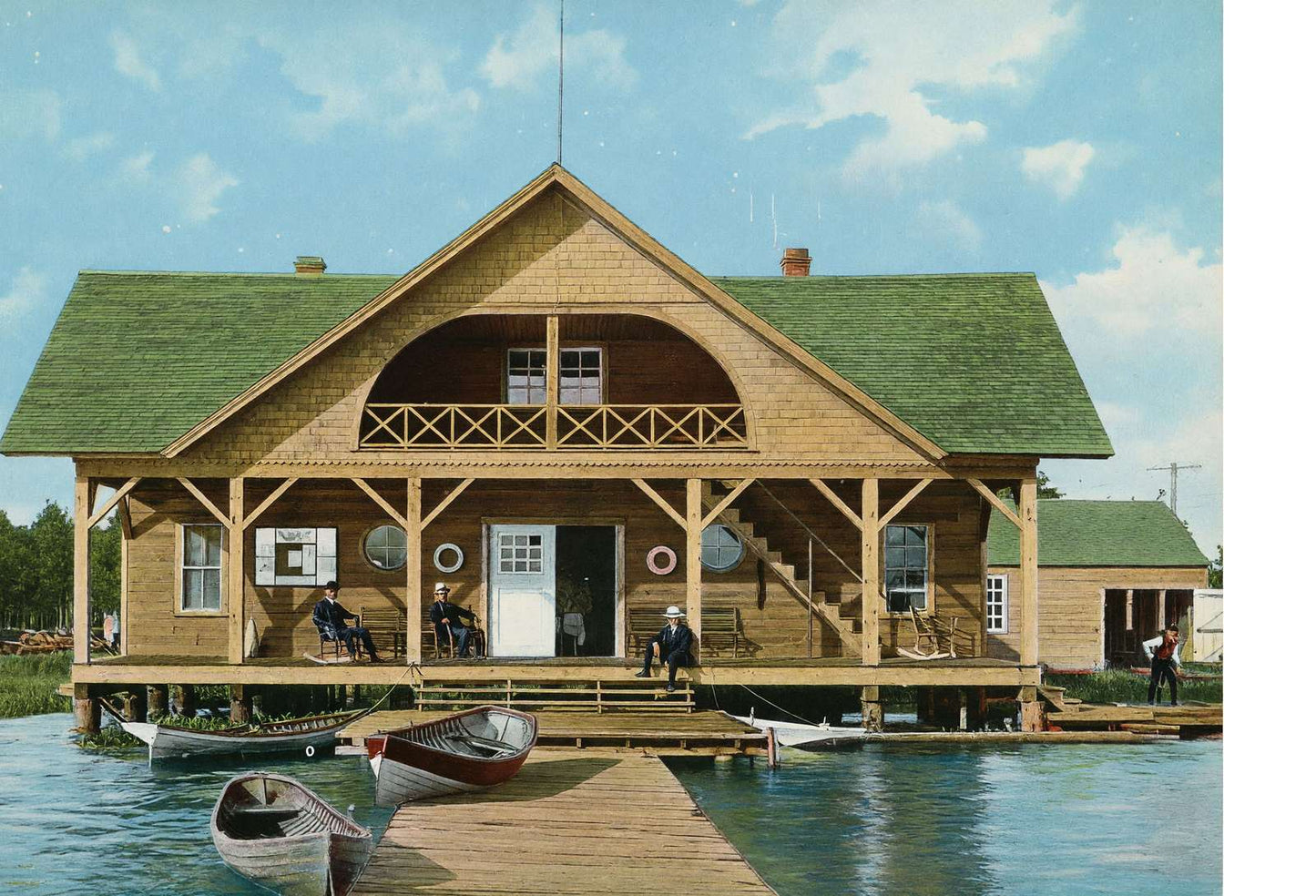 Duluth Yacht Club in 1907 Vintage Print (7 Sizes) - Premium Quality