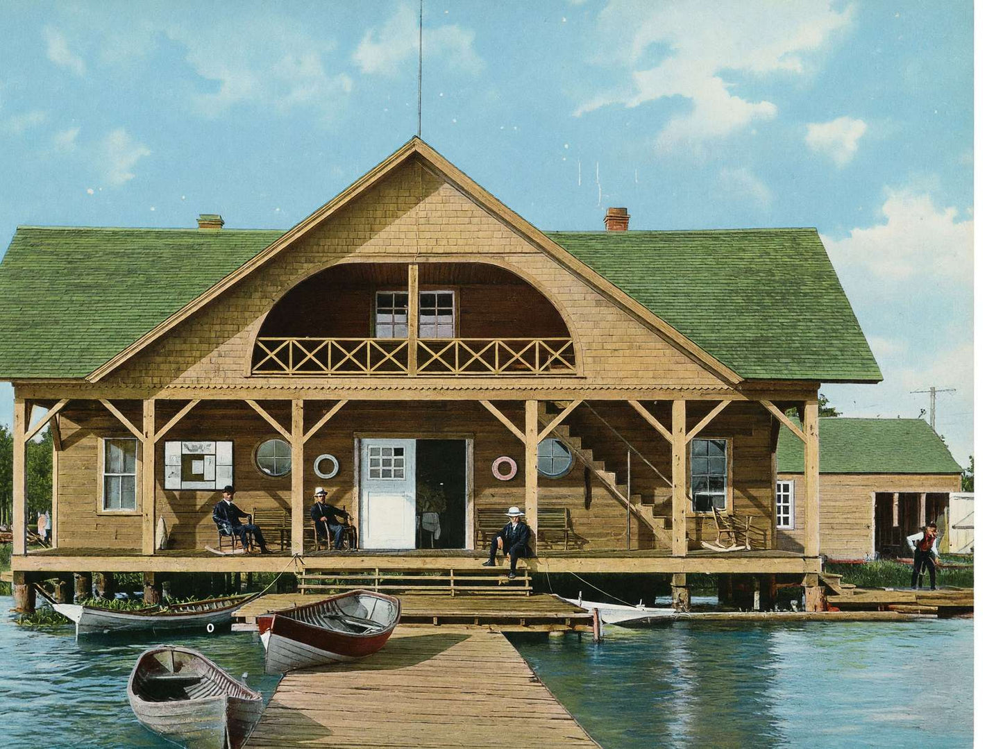 Duluth Yacht Club in 1907 Vintage Print (7 Sizes) - Premium Quality