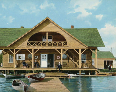 Duluth Yacht Club in 1907 vintage print