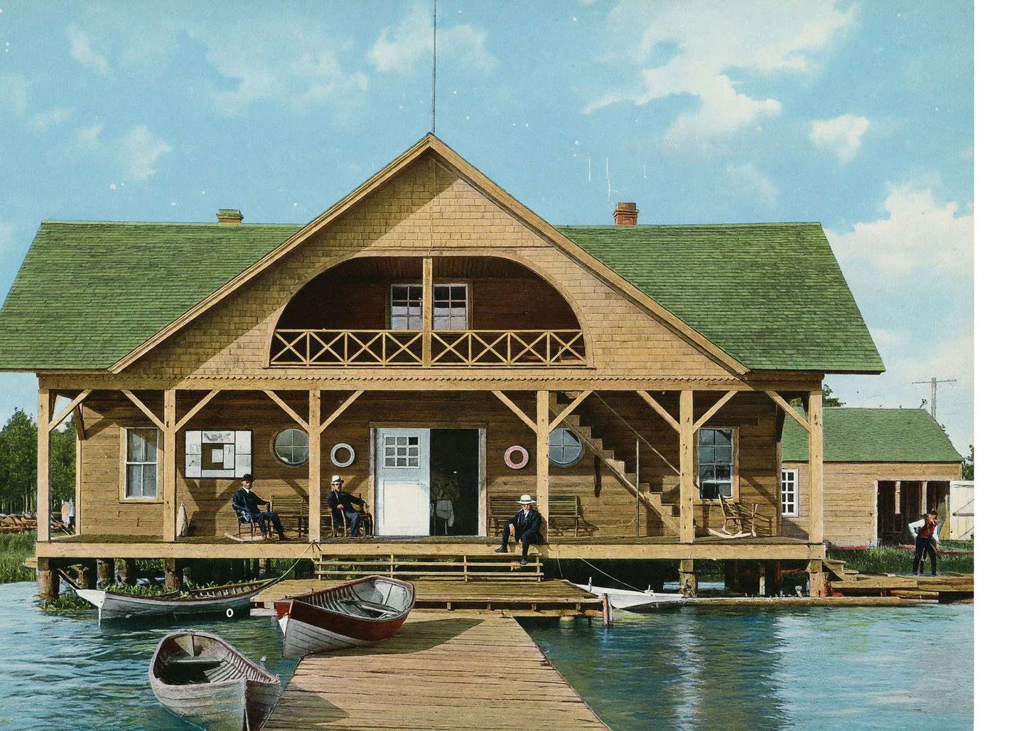Duluth Yacht Club in 1907 Vintage Print (7 Sizes) - Premium Quality