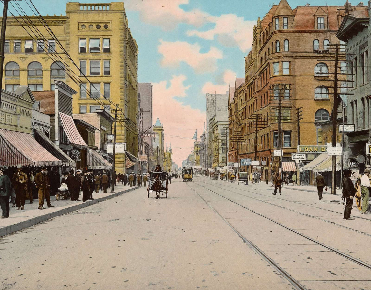 Superior Street Looking East Duluth in 1907 Vintage Print (7 Sizes) - Restored
