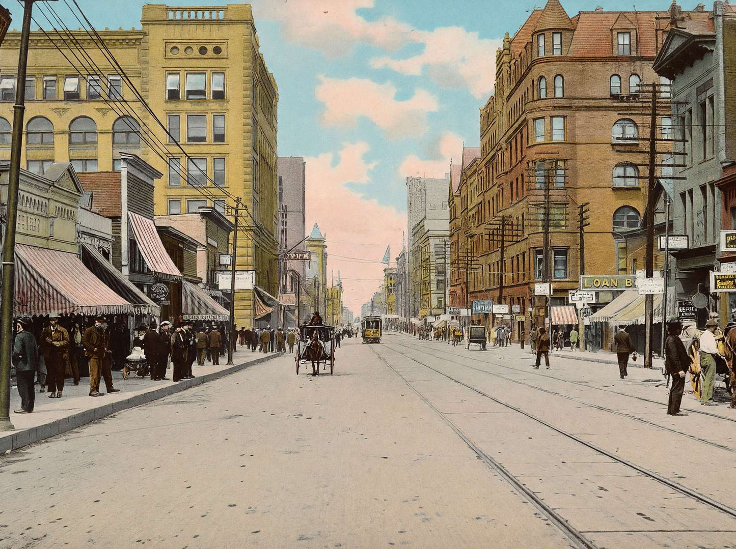 Superior Street Looking East Duluth in 1907 Vintage Print (7 Sizes) - Restored
