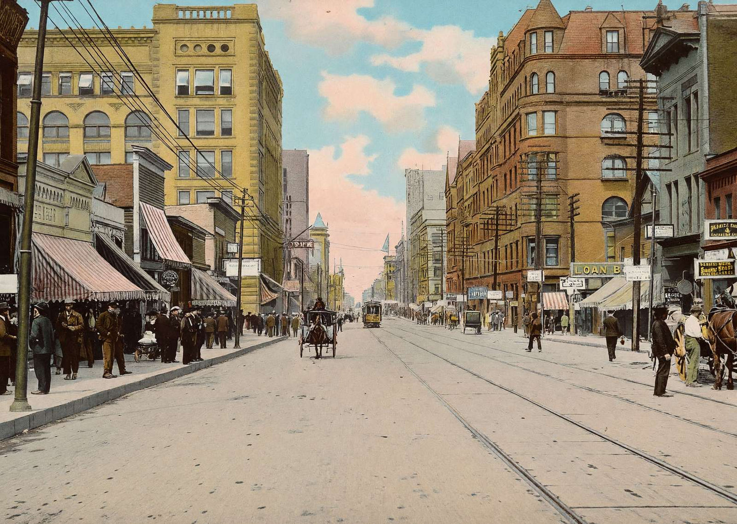 Superior Street Looking East Duluth in 1907 Vintage Print (7 Sizes) - Restored