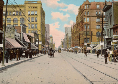Superior Street Looking East Duluth in 1907 Vintage Print (7 Sizes) - Restored