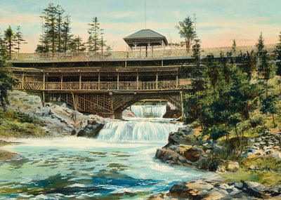 Rustic Bridge Lester Park Duluth in 1907 Art Print (7 Sizes) - Reproduction