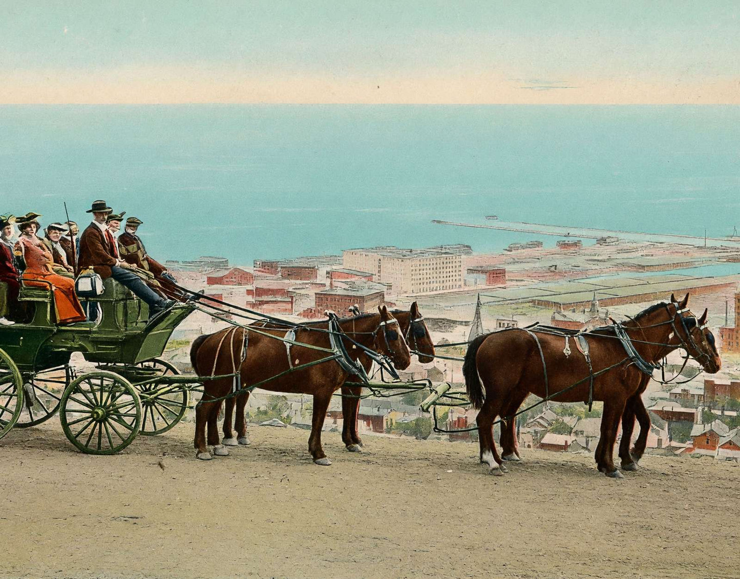Viewing the Lake from the Boulevard Duluth in 1907 Vintage Print (7 Sizes)