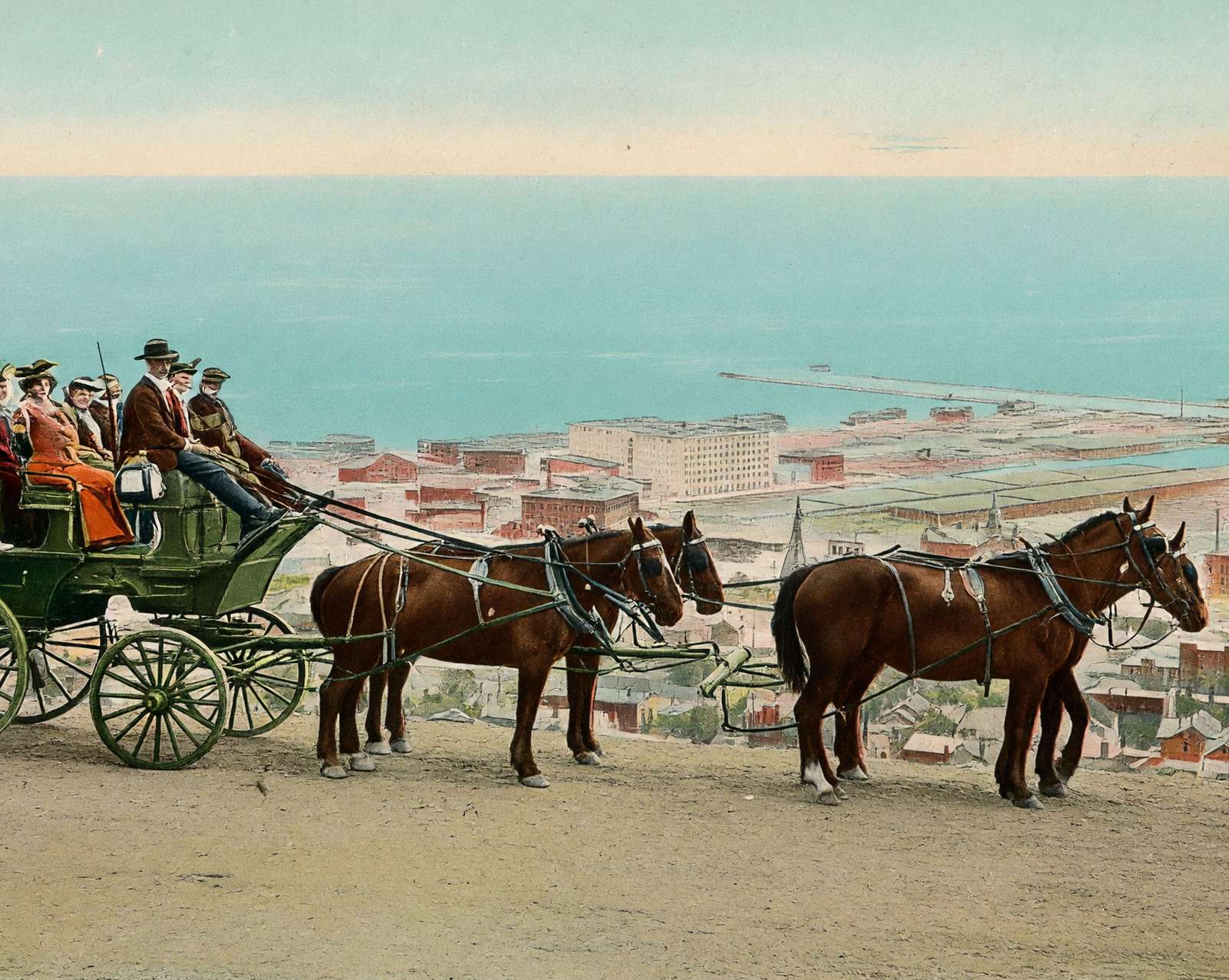 Viewing the Lake from the Boulevard in Duluth vintage print
