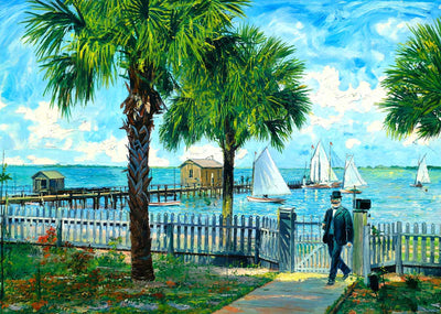 Dunedin Boat Club Wharf FL Art Print (7 Sizes) - Retouched