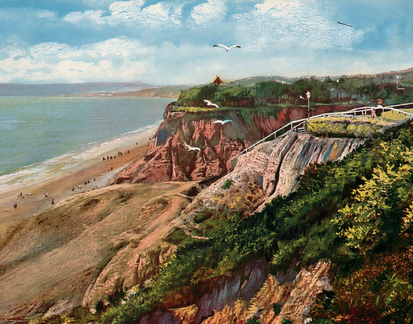 Durley Chine Bournemouth in 1904 Vintage Print (7 Sizes) - Archival Paper