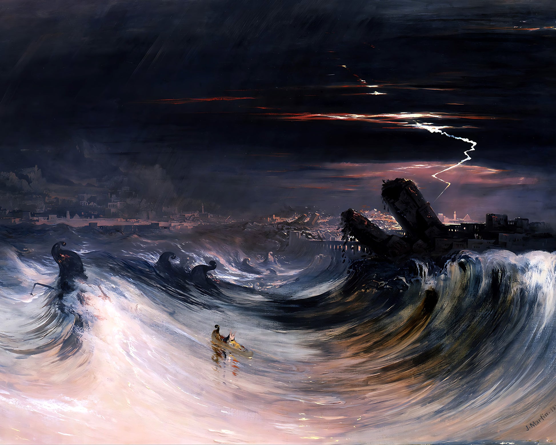 Destruction of Tyre Bible Painting by John Martin 8x10" Art Print