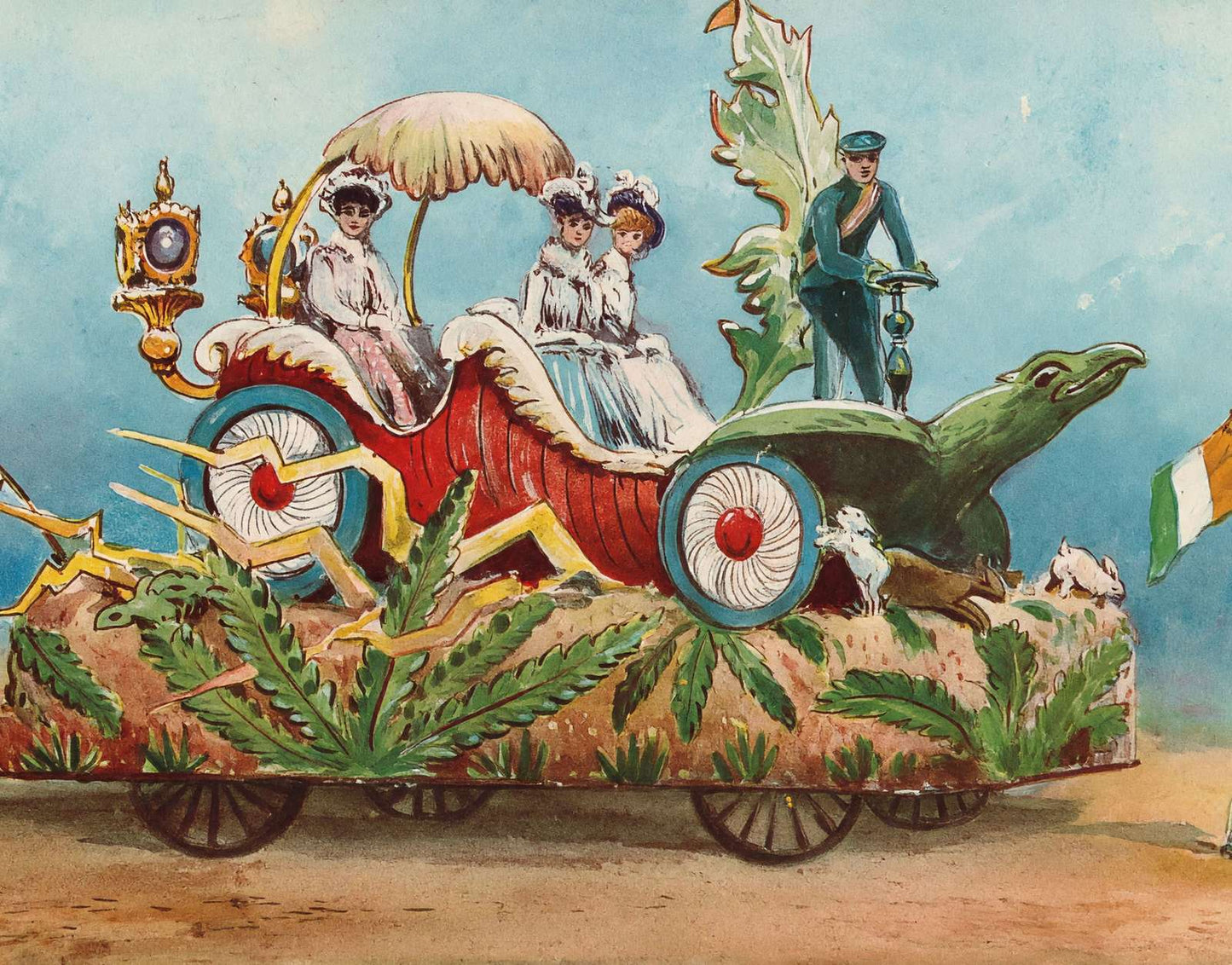 Eagle Float Houston Carnival 1907 Vintage Print (7 Sizes) - Premium Quality