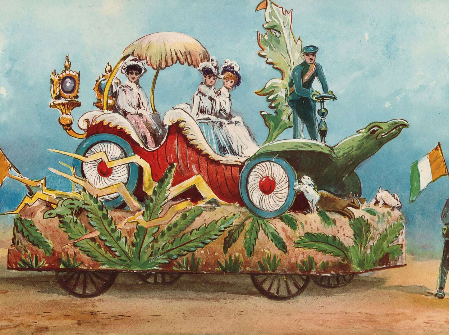 Eagle Float Houston Carnival 1907 Vintage Print (7 Sizes) - Premium Quality