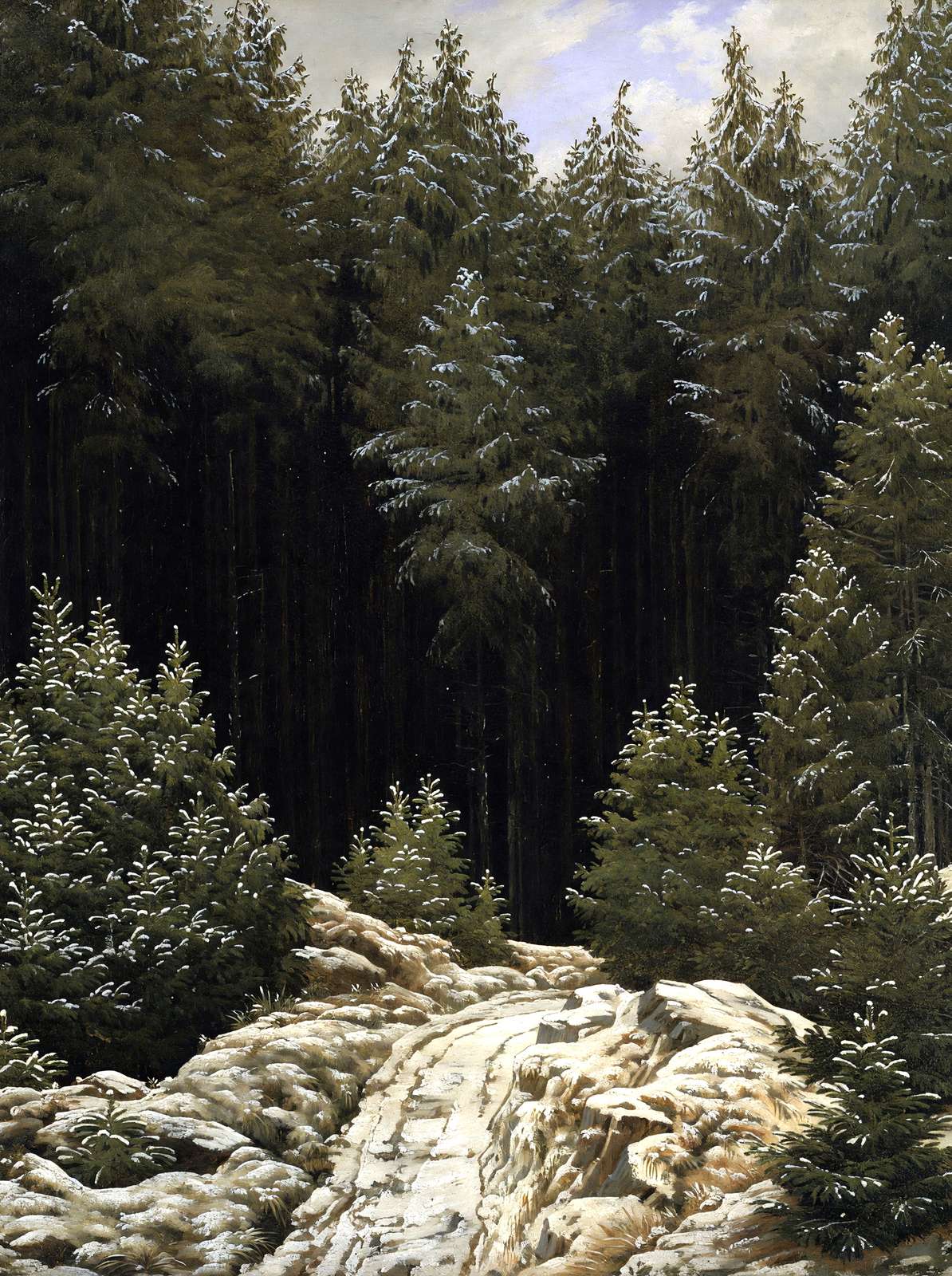Early Snow 1828 Painting by Caspar David Friedrich Fine Art Print (6 Sizes)