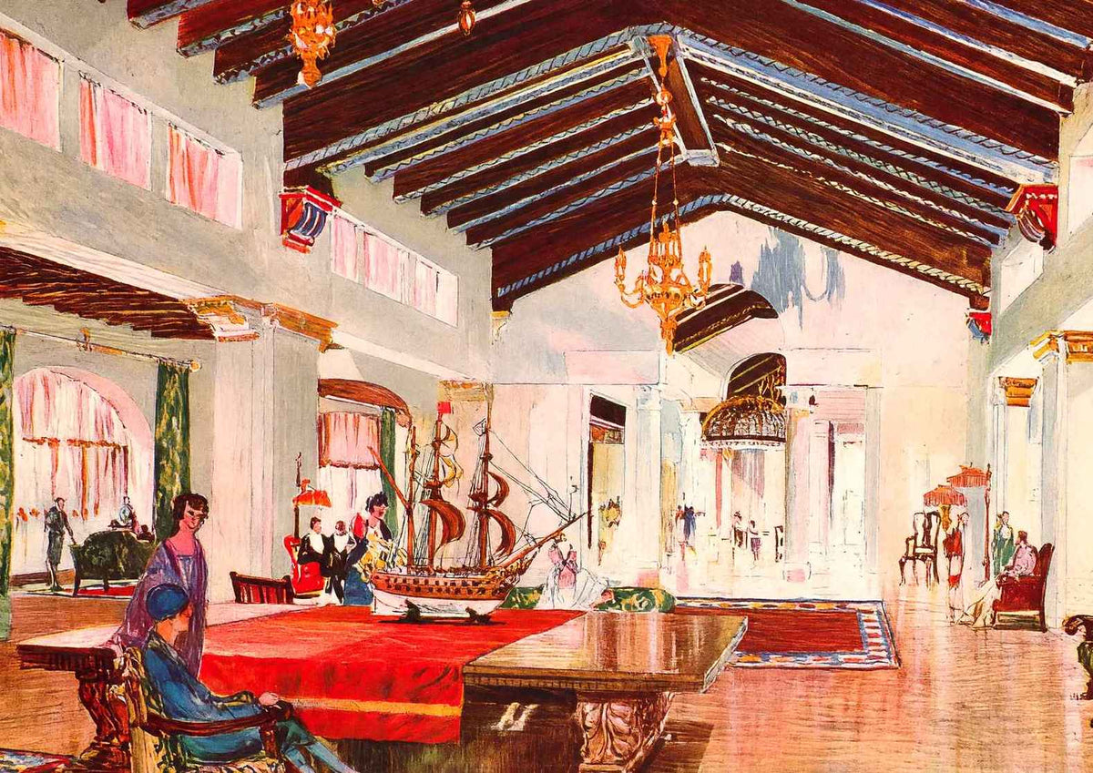 East Lounge Edgewater Beach Hotel Chicago Vintage Print (7 Sizes)
