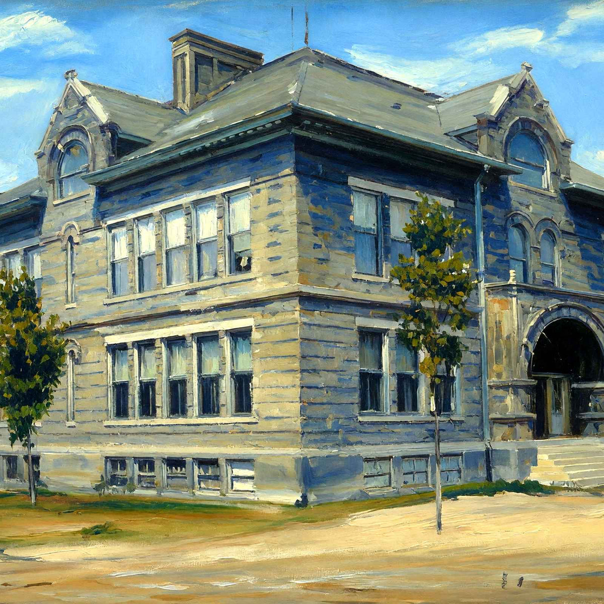 Union School, Easthampton, Massachusetts in 1905 Art Print (7 Sizes)