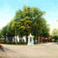 Mayher Fountain and Park Car Added, Easthampton, MA in 1908 Vintage Print