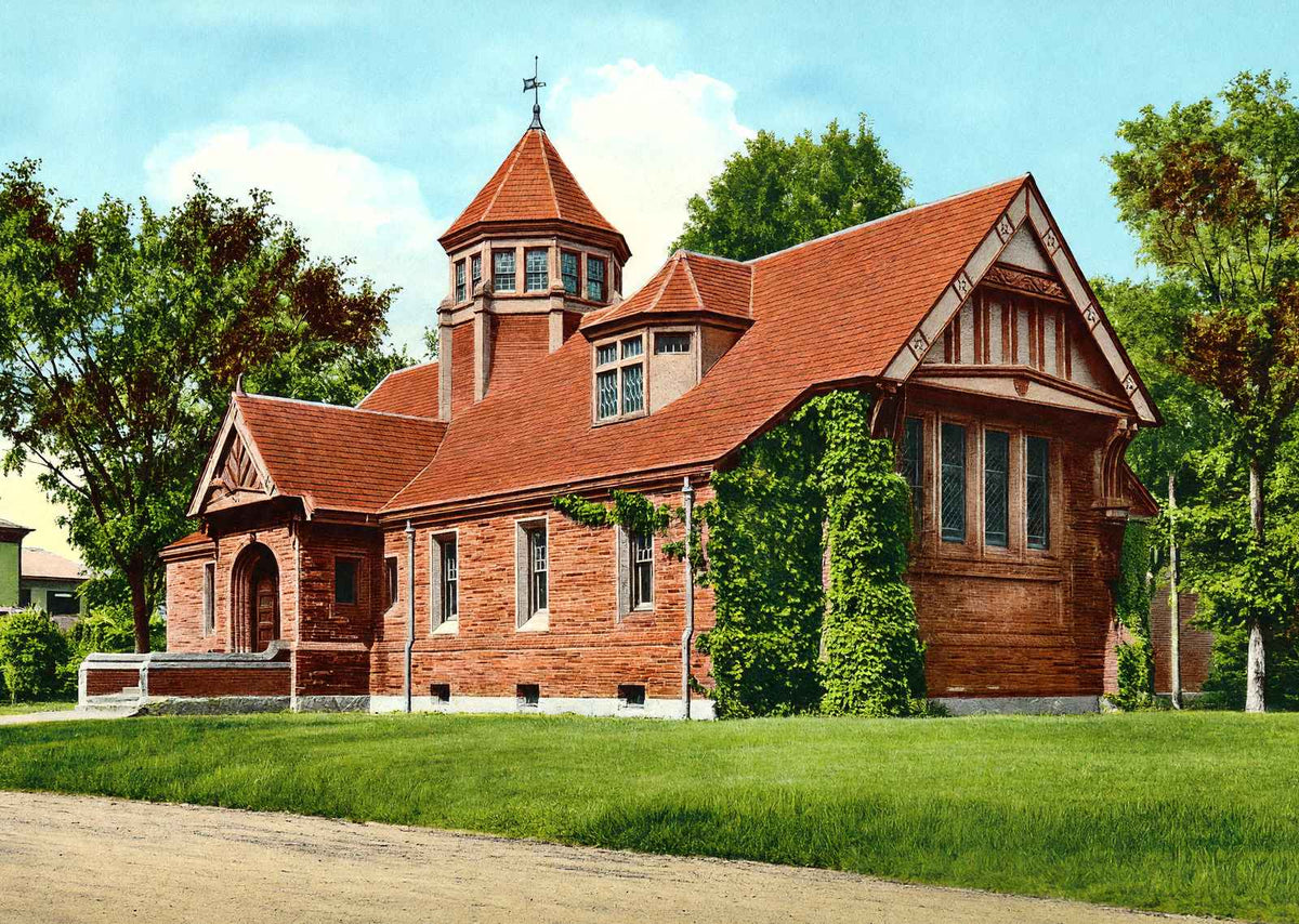 Public Library, Easthampton, Massachusetts in 1908 Vintage Print (7 Sizes)