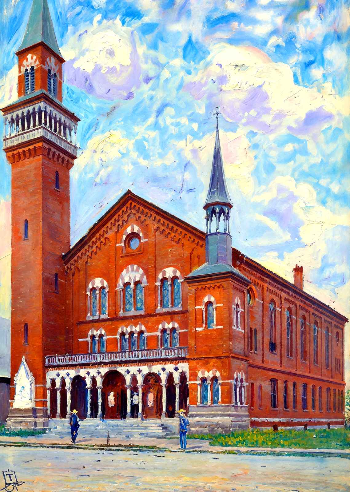 Town Hall, Easthampton, Massachusetts in 1908 Art Print (7 Sizes)