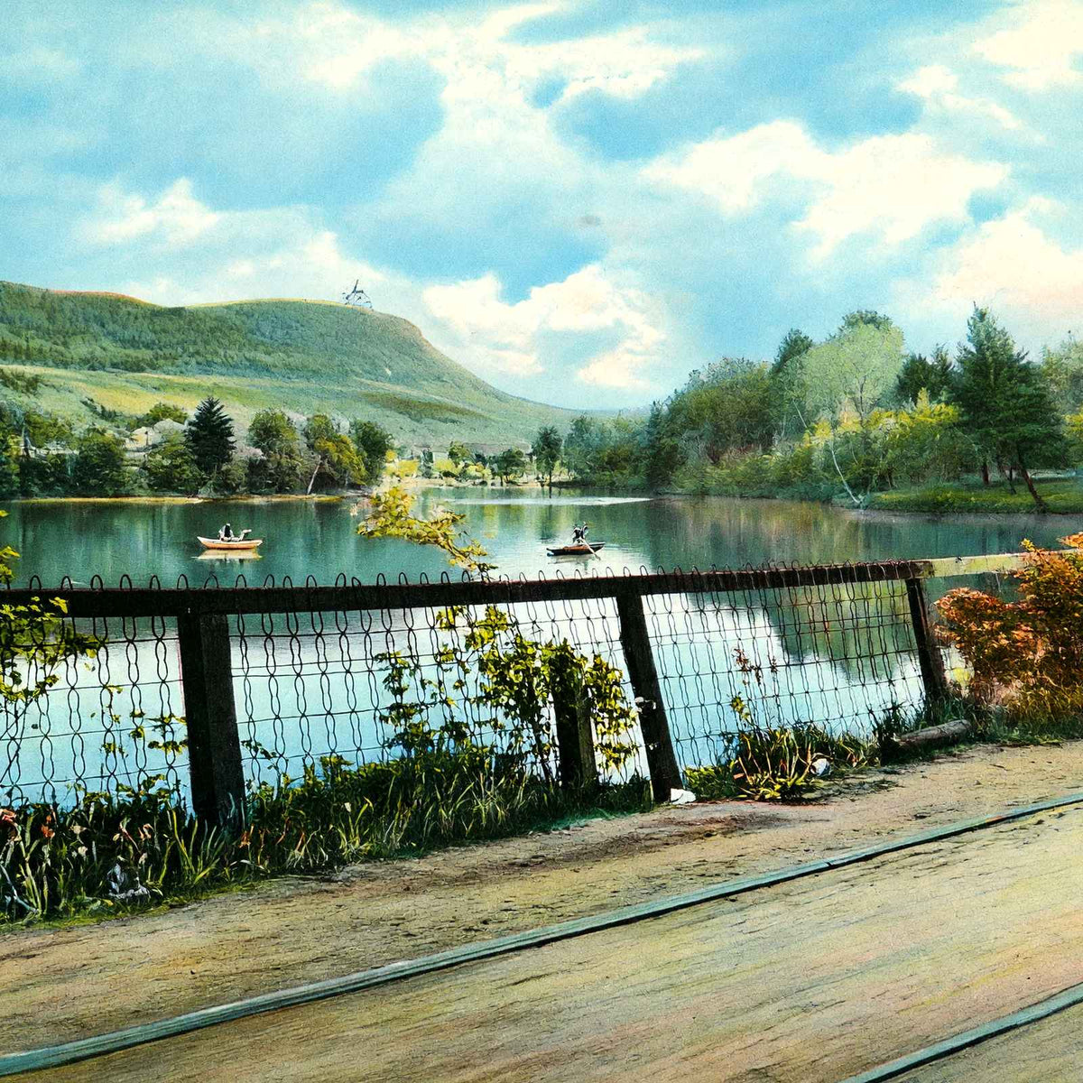 Mt Tom and Nashawannuck Pond, Easthampton, MA in 1908 Vintage Print (7 Sizes)
