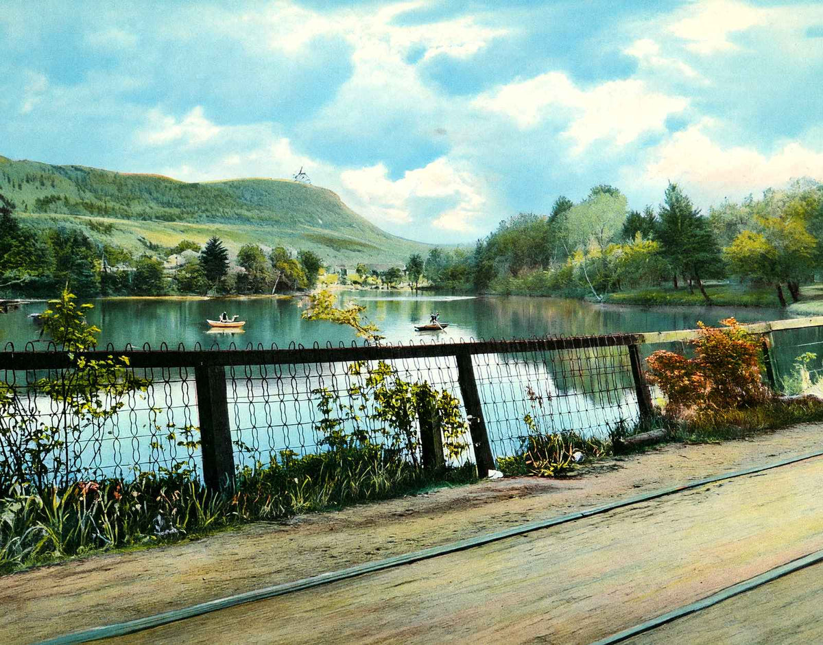 Mt Tom and Nashawannuck Pond, Easthampton, MA in 1908 Vintage Print (7 Sizes)