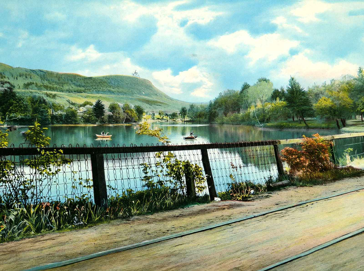 Mt Tom and Nashawannuck Pond, Easthampton, MA in 1908 Vintage Print (7 Sizes)