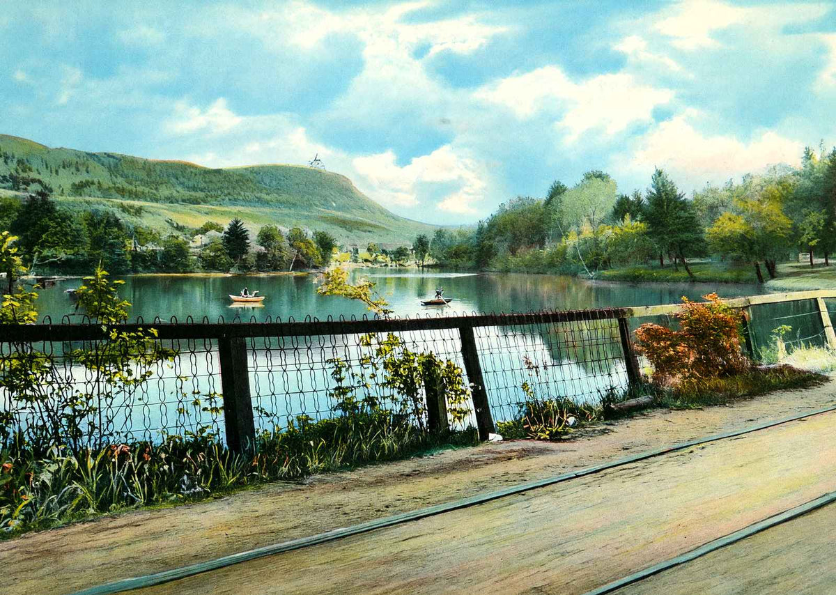 Mt Tom and Nashawannuck Pond, Easthampton, MA in 1908 Vintage Print (7 Sizes)