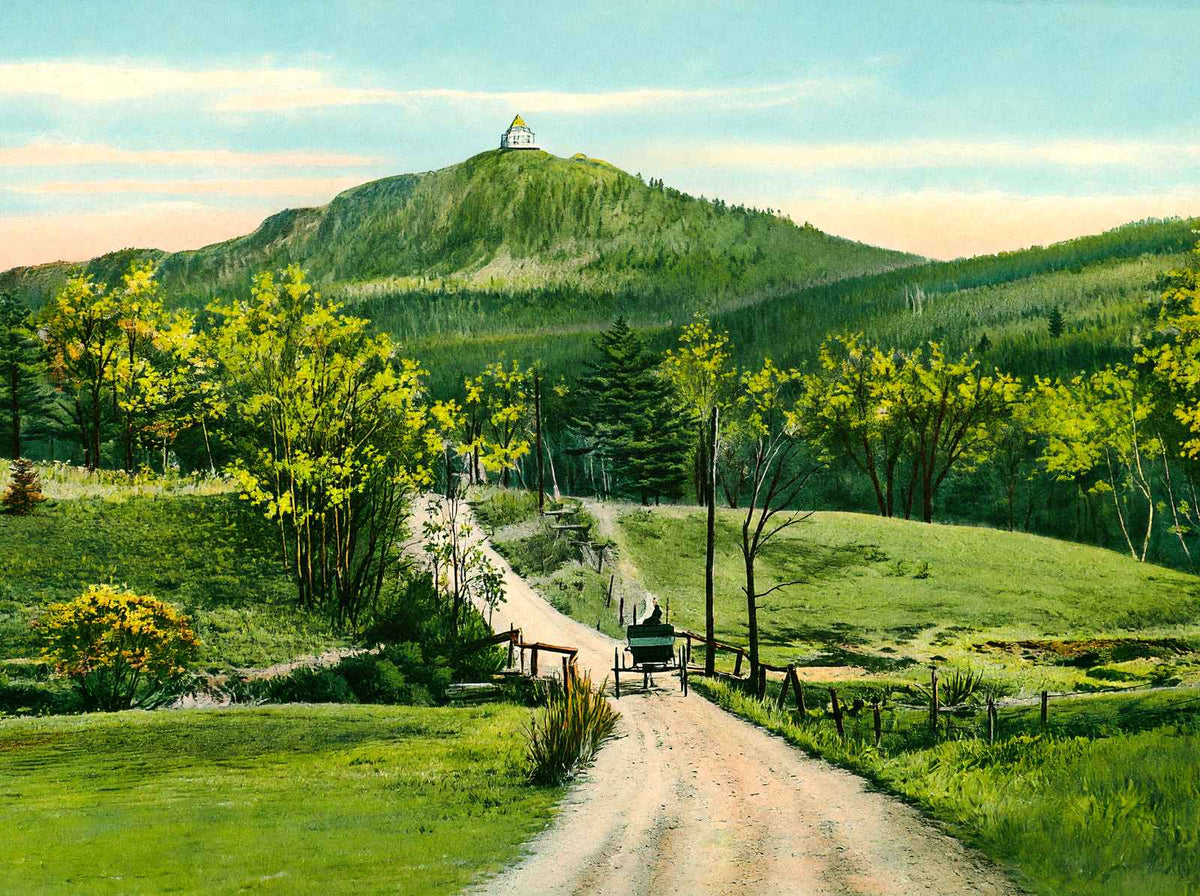Mt Tom from Hendrick Street, Easthampton, MA in 1908 Vintage Print (7 Sizes)