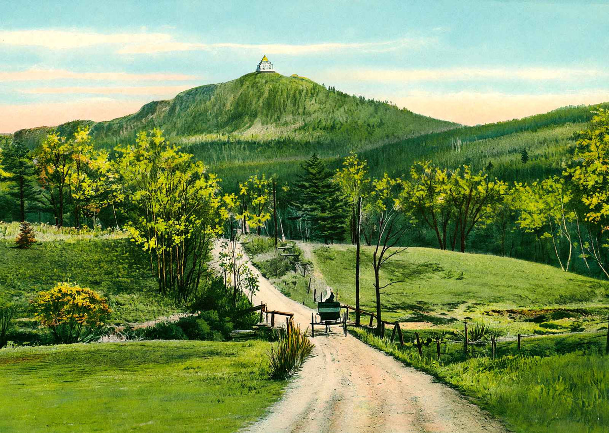 Mt Tom from Hendrick Street, Easthampton, MA in 1908 Vintage Print (7 Sizes)