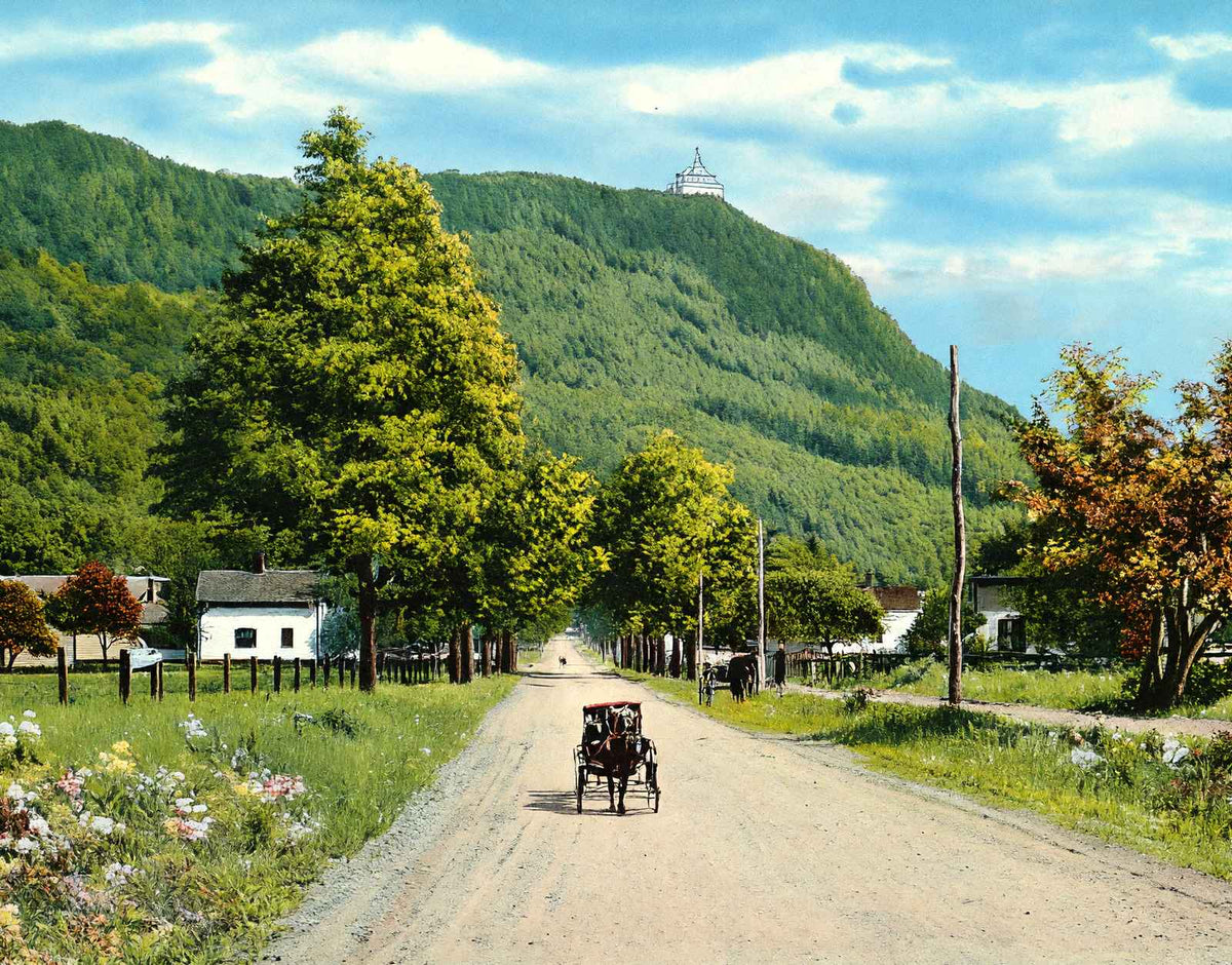 Mt Tom from Holyoke Street, Easthampton, MA in 1908 Vintage Print (7 Sizes)
