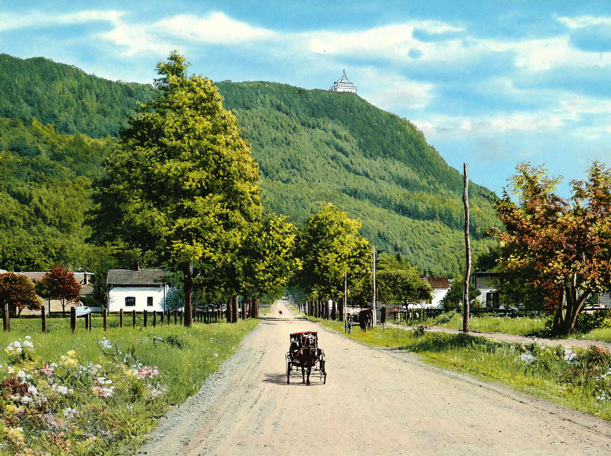 Mt Tom from Holyoke Street, Easthampton, MA in 1908 Vintage Print (7 Sizes)