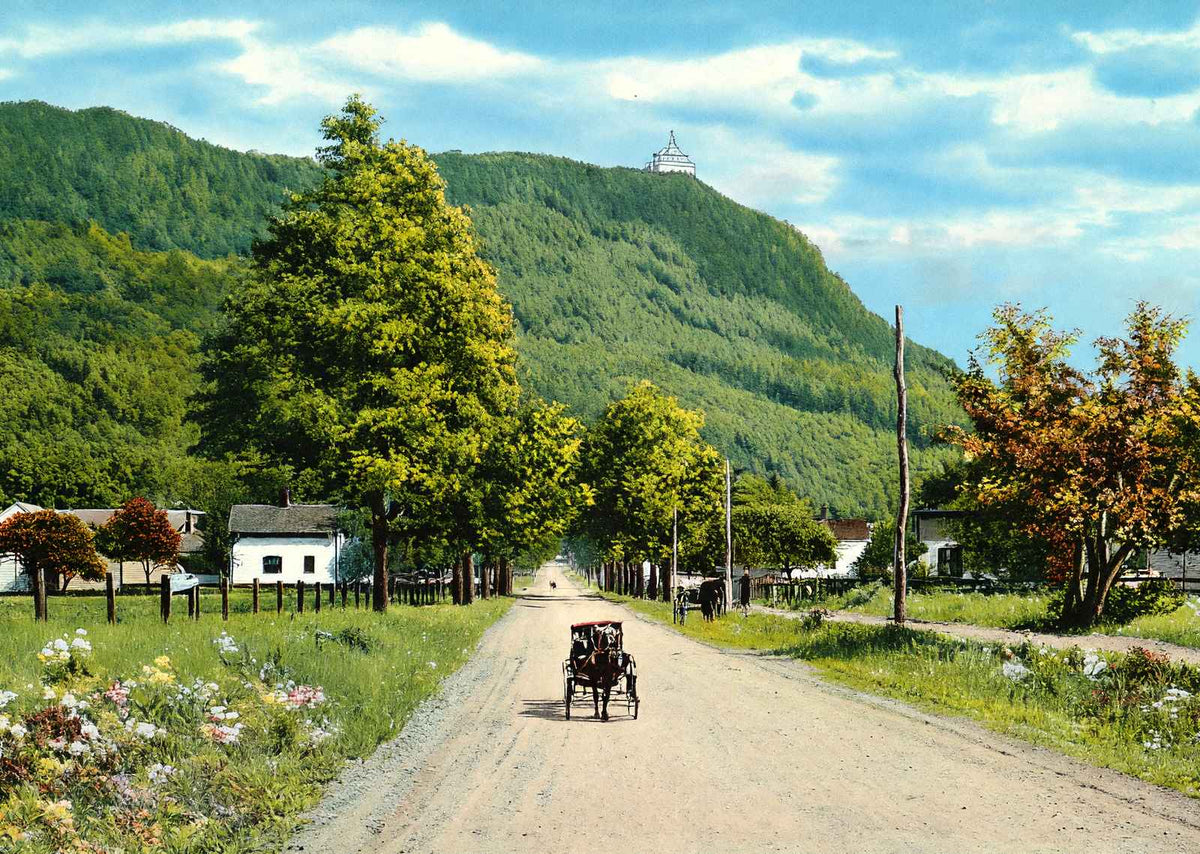 Mt Tom from Holyoke Street, Easthampton, MA in 1908 Vintage Print (7 Sizes)