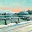 Mt Tom and Nashawannuck Pond in Winter, Easthampton, MA in 1908 Art Print