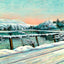 Mt Tom and Nashawannuck Pond in Winter, Easthampton, MA in 1908 Art Print