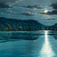 "The Bottle" and Nashawannuck Pond at Night, Easthampton, MA Art Print (7 Sizes)