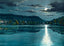 "The Bottle" and Nashawannuck Pond at Night, Easthampton, MA Art Print (7 Sizes)