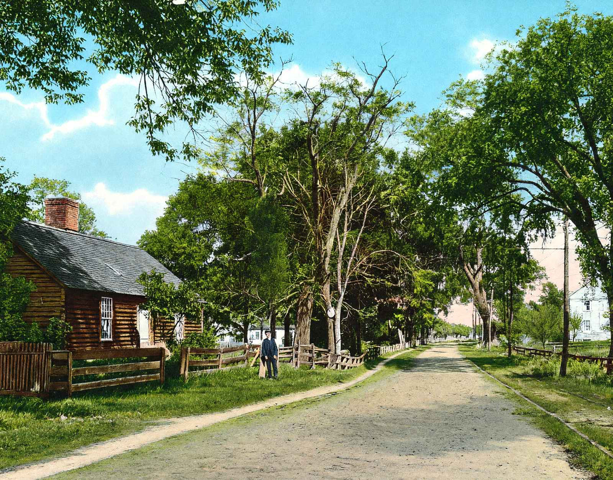East Street "Old Pascommuck", Easthampton, MA in 1910 Vintage Print (7 Sizes)