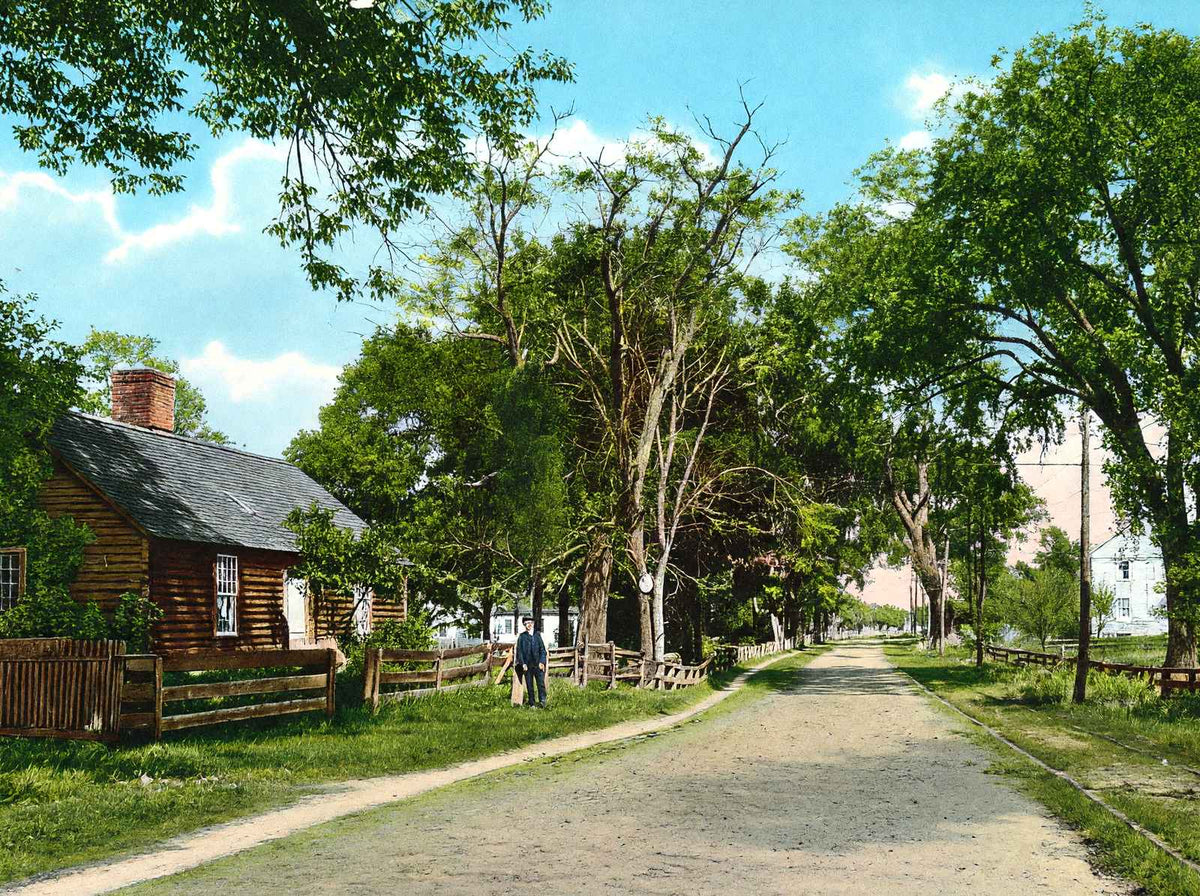 East Street "Old Pascommuck", Easthampton, MA in 1910 Vintage Print (7 Sizes)