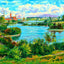 Hampton Mills Pond, Easthampton, Massachusetts in 1910 Art Print (7 Sizes)