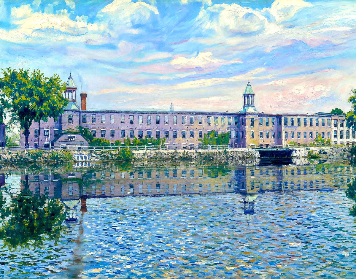 Nashawannuck Co Mills from Williston Ave, Easthampton, MA Art Print (7 Sizes)