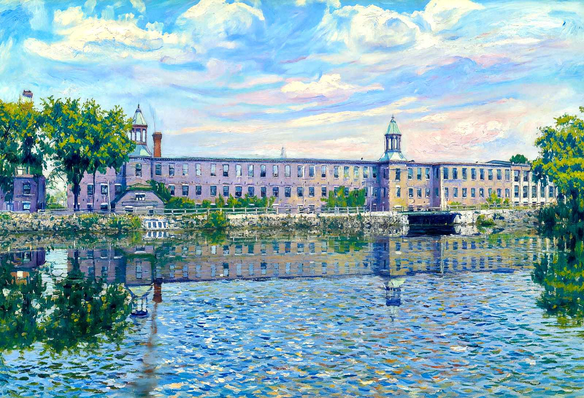 Nashawannuck Co Mills from Williston Ave, Easthampton, MA Art Print (7 Sizes)