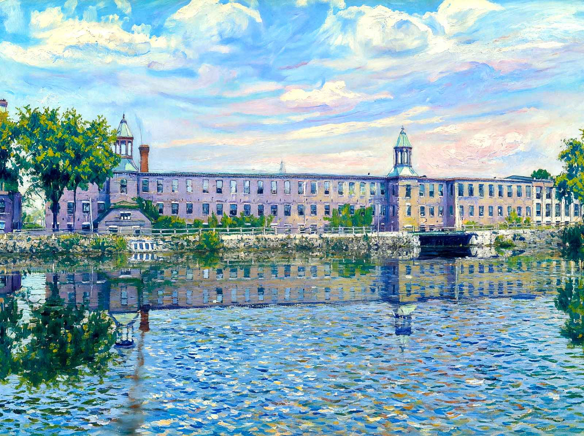 Nashawannuck Co Mills from Williston Ave, Easthampton, MA Art Print (7 Sizes)
