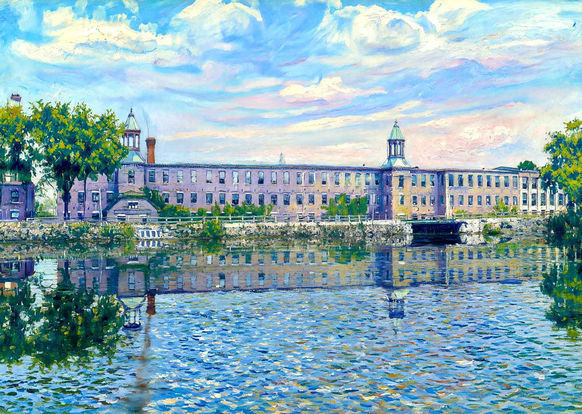 Nashawannuck Co Mills from Williston Ave, Easthampton, MA Art Print (7 Sizes)