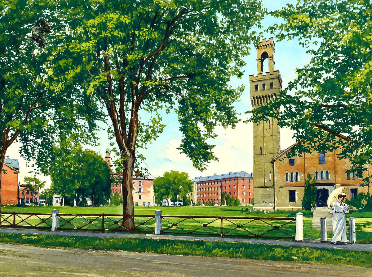Rear View of Campus Williston Seminary, Easthampton, MA in 1909 Art Print