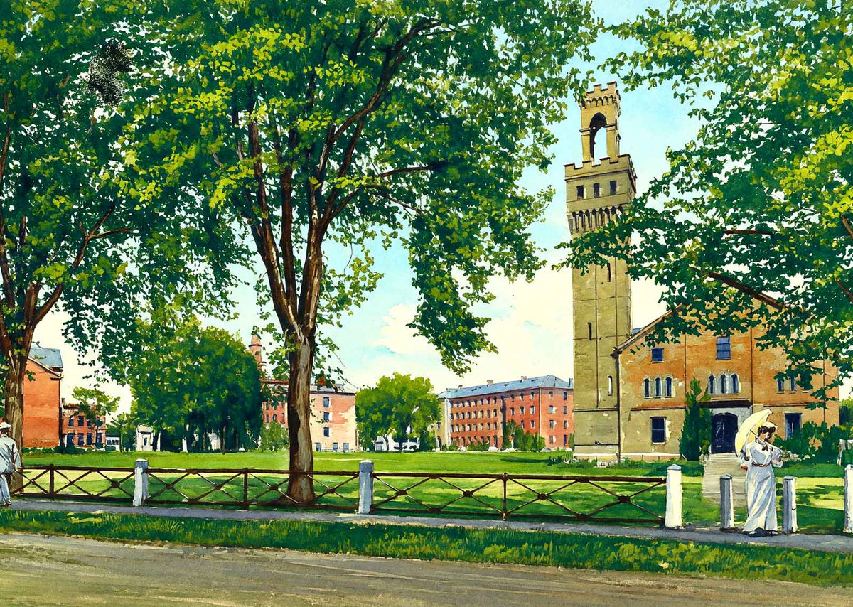 Rear View of Campus Williston Seminary, Easthampton, MA in 1909 Art Print