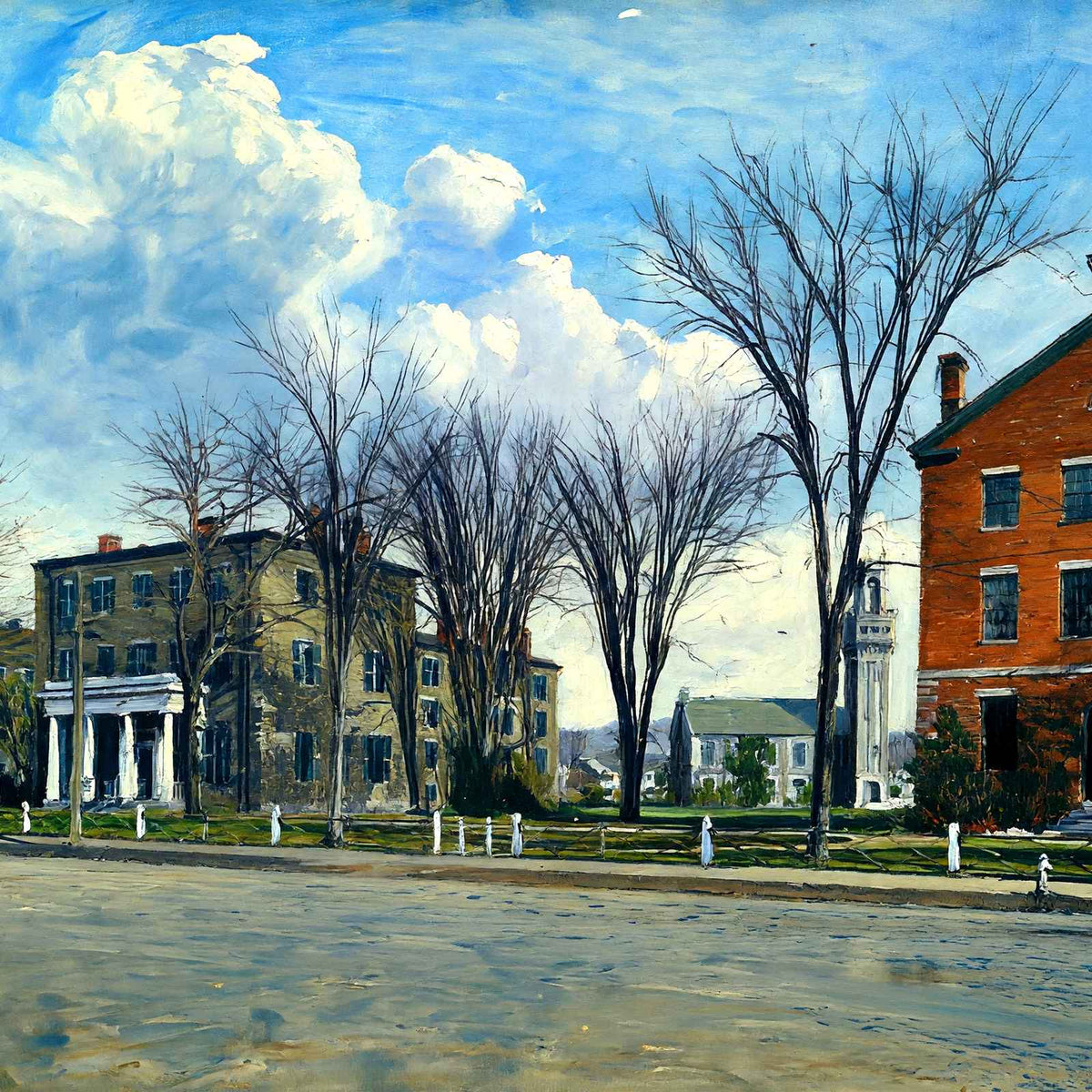 Williston Seminary, Easthampton, Massachusetts in 1909 Art Print (7 Sizes)
