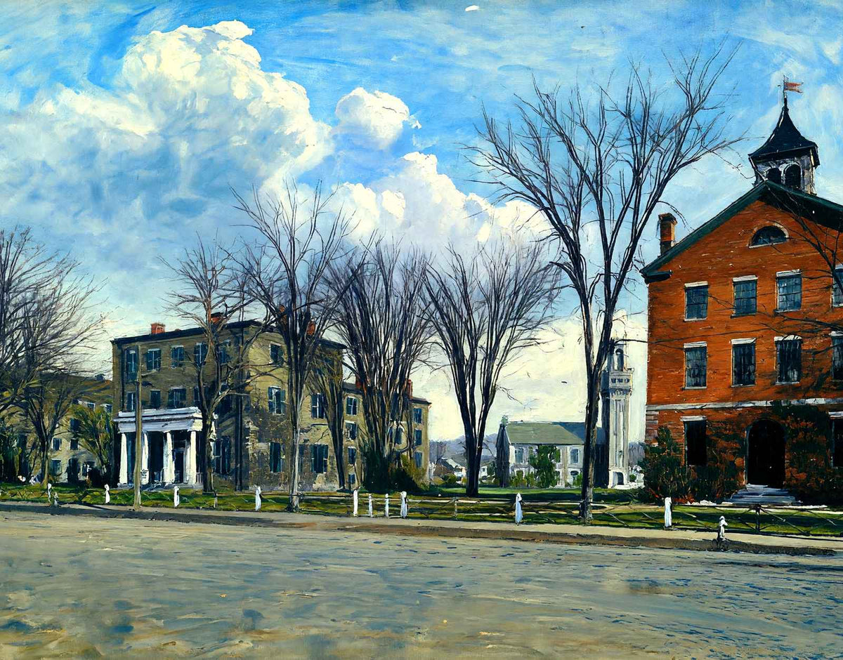Williston Seminary, Easthampton, Massachusetts in 1909 Art Print (7 Sizes)
