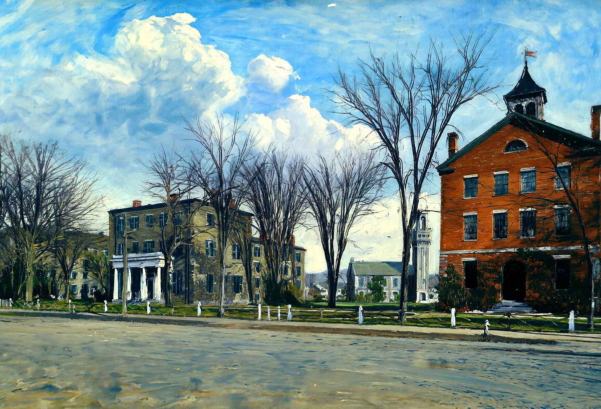 Williston Seminary, Easthampton, Massachusetts in 1909 Art Print (7 Sizes)